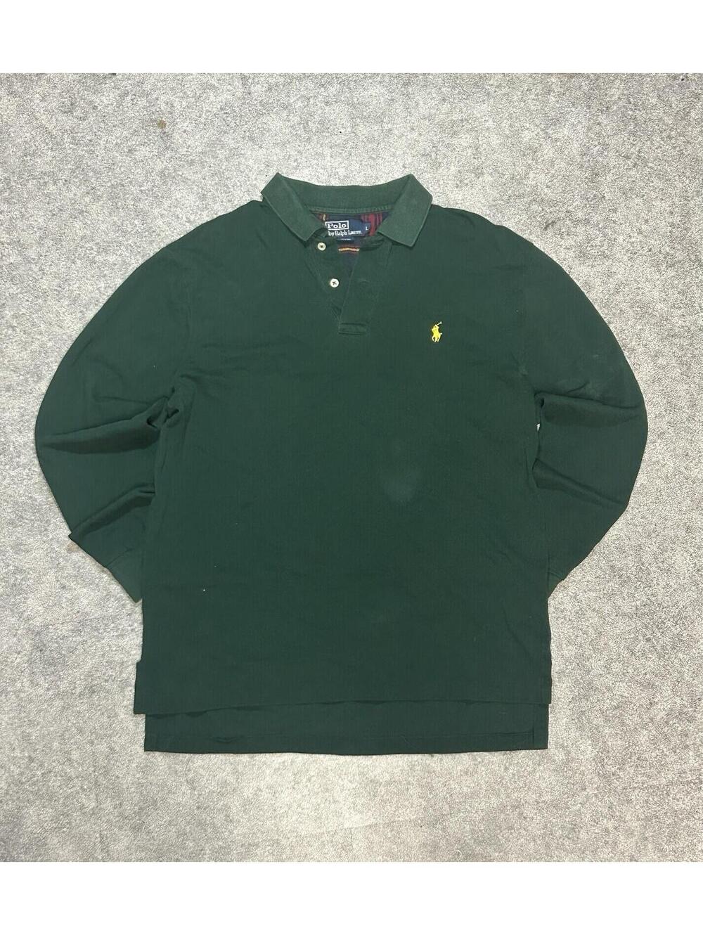 Polo Ralph Lauren Shirt Mens Sz L Green Long Sleeve Preppy